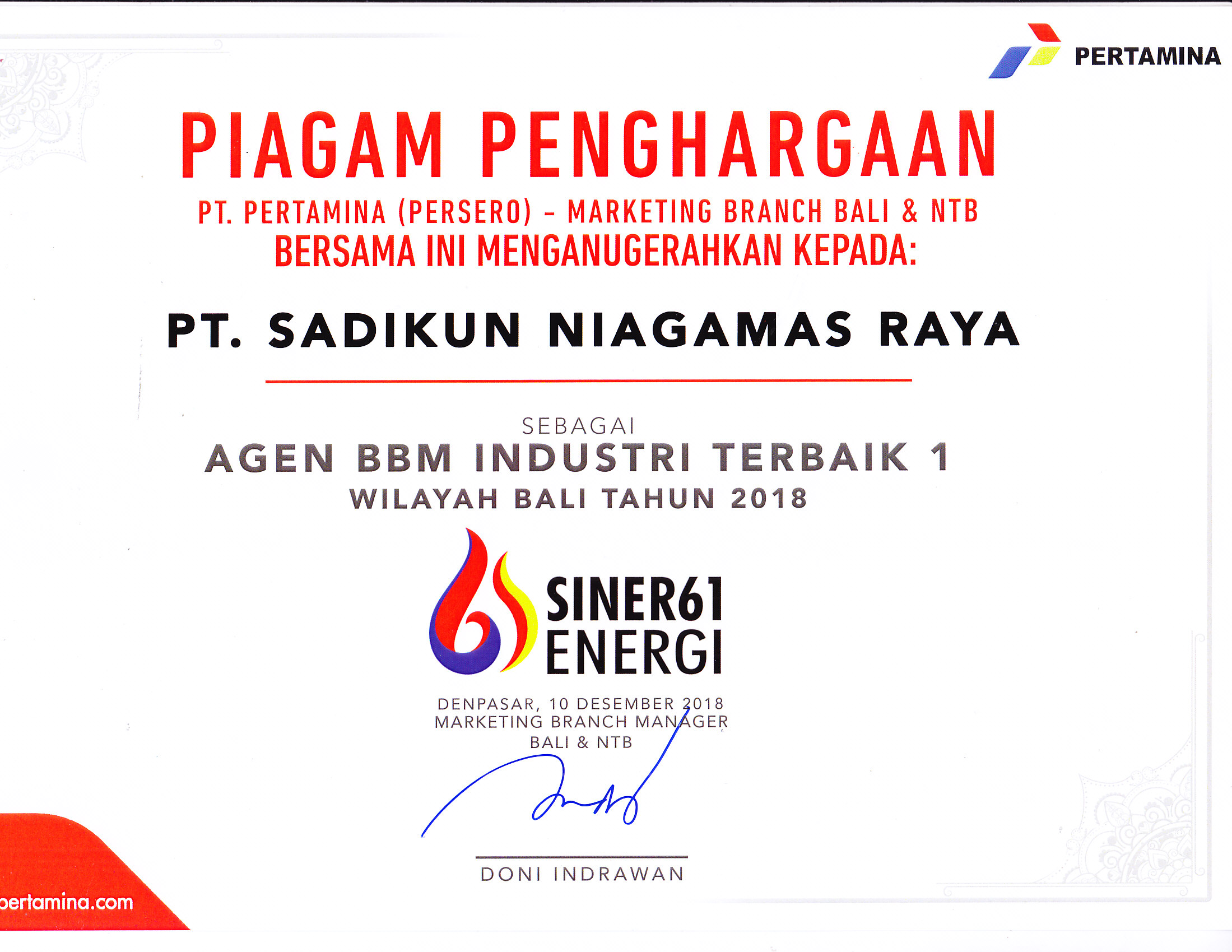 Best Strategic Key Account Partner 1 - Nasional I 2016