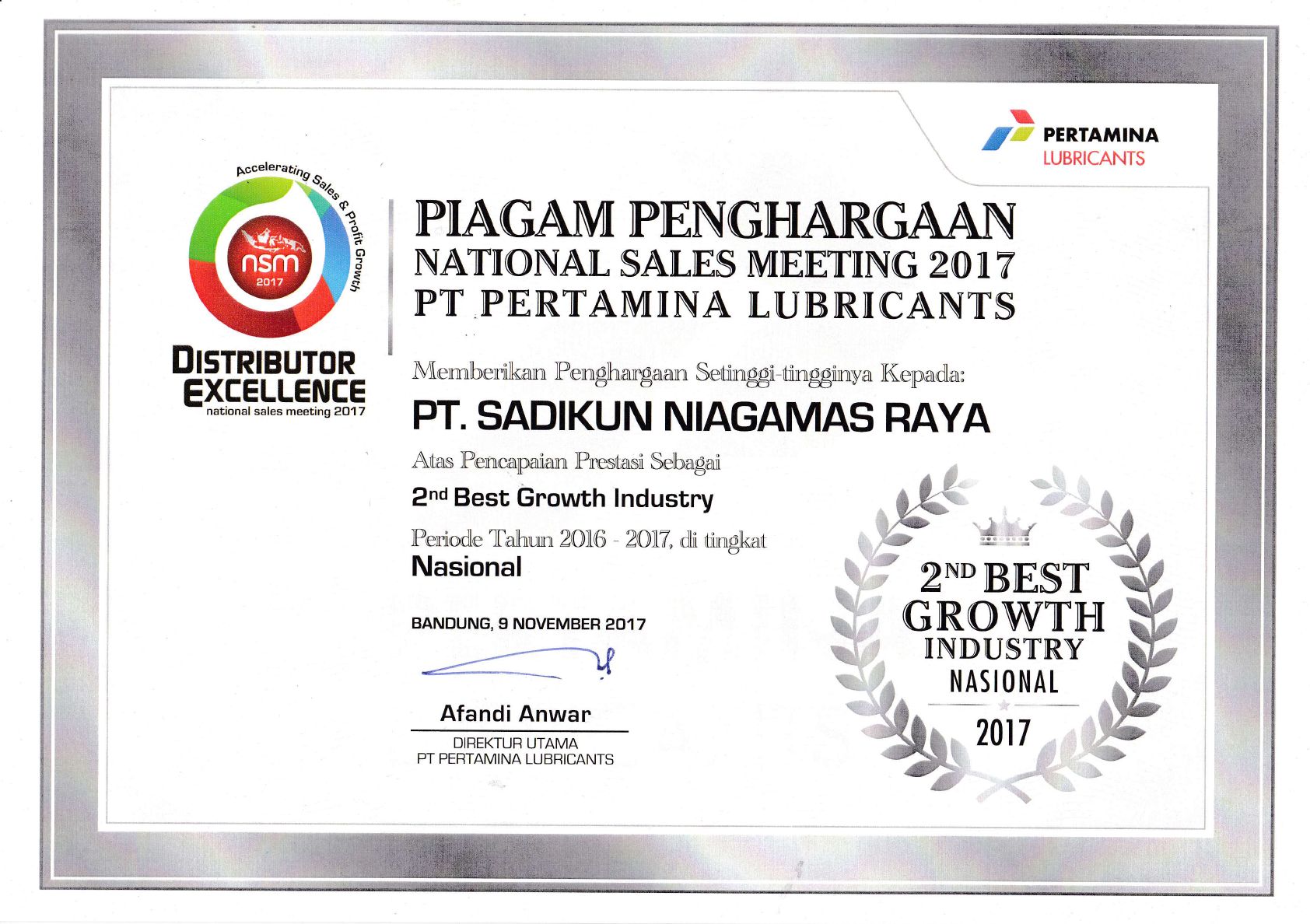 2nd Best Growth Industry - National I 2017